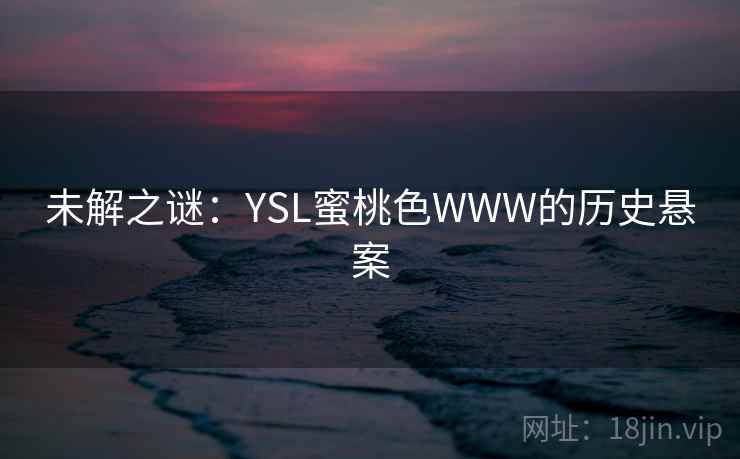 未解之谜：YSL蜜桃色WWW的历史悬案  第2张